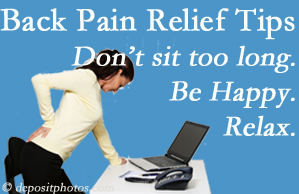 OrthoIllinois Chiropractic reminds you to not sit too long to keep back pain at bay!