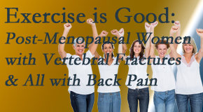 OrthoIllinois Chiropractic encourages simple yet enjoyable exercises for post-menopausal women with vertebral fractures and back pain sufferers. 