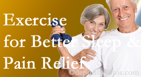 OrthoIllinois Chiropractic incorporates the recommendation to exercise into its treatment plans for chronic back pain sufferers as it improves sleep and pain relief.