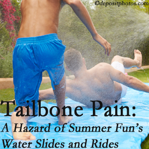 OrthoIllinois Chiropractic offers chiropractic manipulation to ease tailbone pain after a McHenry water ride or water slide injury to the coccyx.